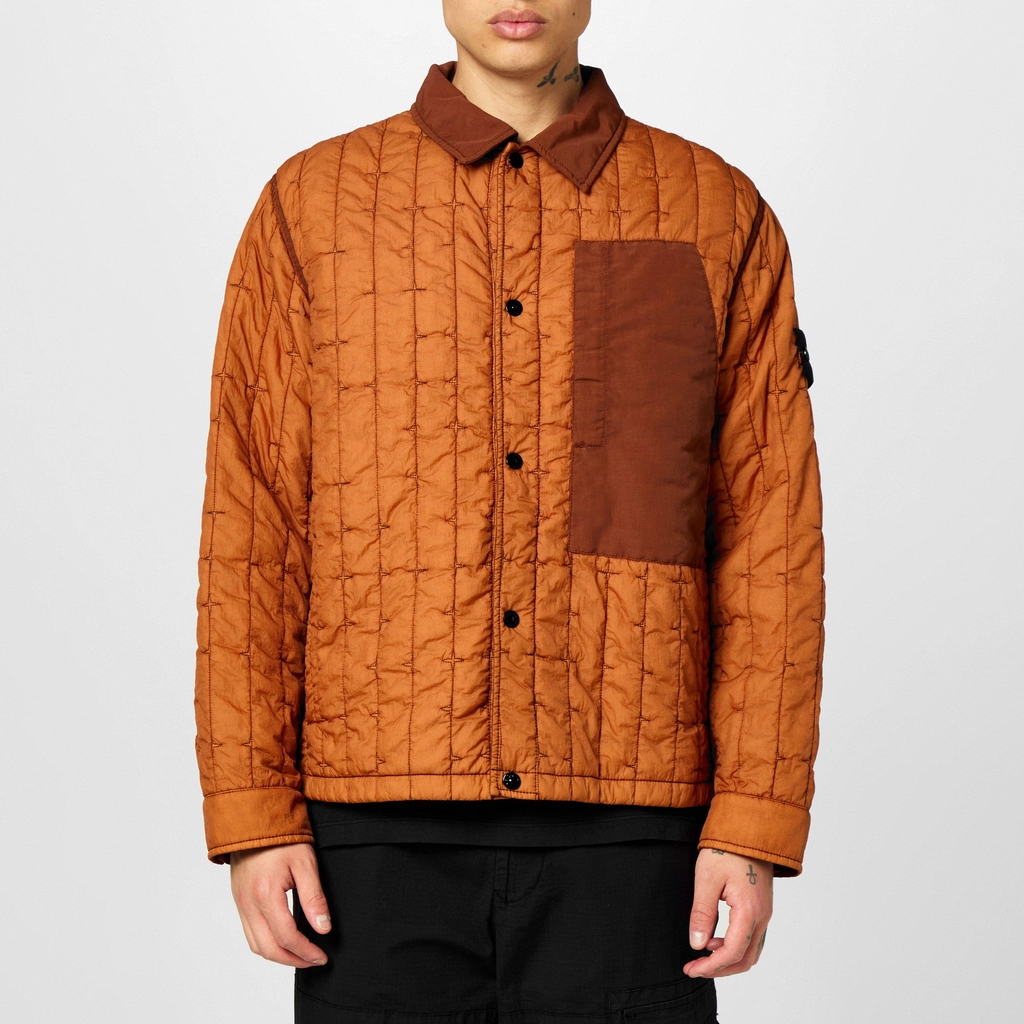 Stone Island Quilted Nylon Tela Blouson - Rust V0013